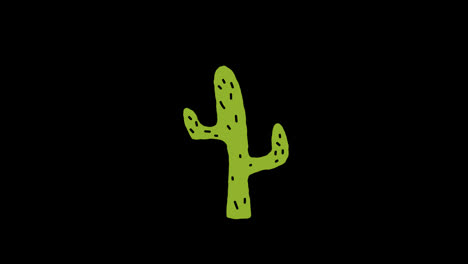 cactus-plant-icon-loop-Animation-video-transparent-background-with-alpha-channel.